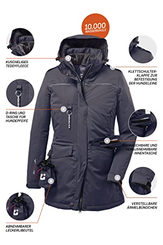 Killtec Damen Parka Funktionsparka mit abzippbarer Kapuze für Hundebesitzer Ostfold WMN PRK B wasserdicht, Winddicht, atmungsaktiv 00814-dunkelnavy 40