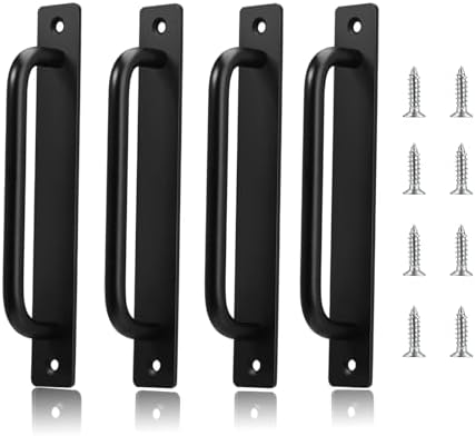 Livfodrm Scheunentor Griffe - 4 Stück Vintage Schiebetür Griffe Schwarz