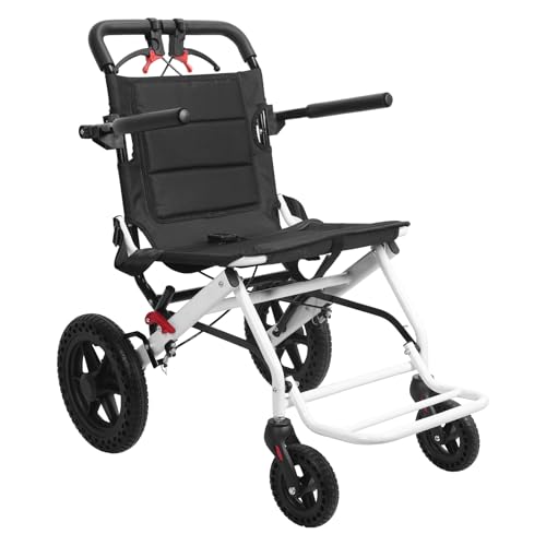 Image of Wheelchairs for Adults, Transport Wheelchair Lightweight Foldable(24lbs), 18 Inch Wide Seat Transport Chair, Carbon Steel Wheel Chair, Portable Wheelchairs with Handbrake Support 265lbs