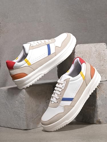 Image of Cruiser Mens Sneakers | Casual Shoes | Cone Heel Lace-Up Sneakers for a Unique Look |Experience Comfort & Style with Soft Cushioned Insole | Trendy Lace-Up Design Sneaker (2565)