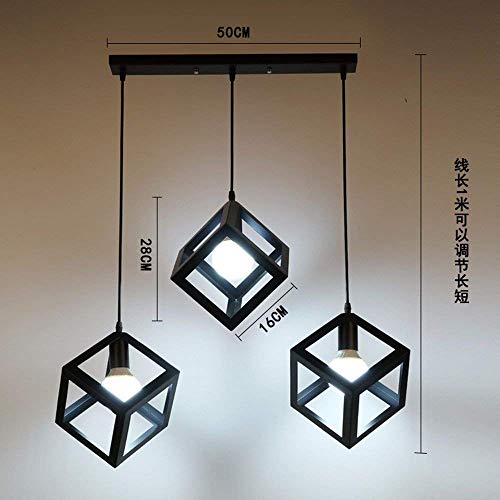 Éclairage extérieur suspension luminaire intérieur rétro noir en fer 50cm
