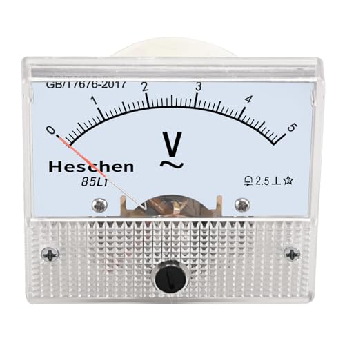 Image of Heschen - 85L1-5V Rectangle Panel Mount on Voltmeter AC 0-5V Accuracy Class 2.5% White