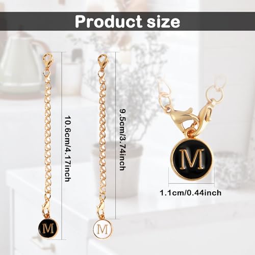 2pcs Stanley Cup Pendant Accessories, Personalized Name ID Alphabet Pendant Chain for Stanley Tumbler (Letter M) - Image 2