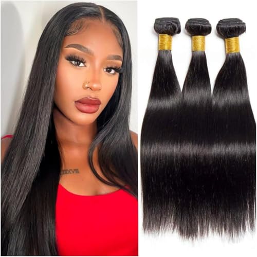 Tissage Bresilien en lot Straight Hair Bundles Tissage Naturel Cheveux Humain 100% Human Hair...