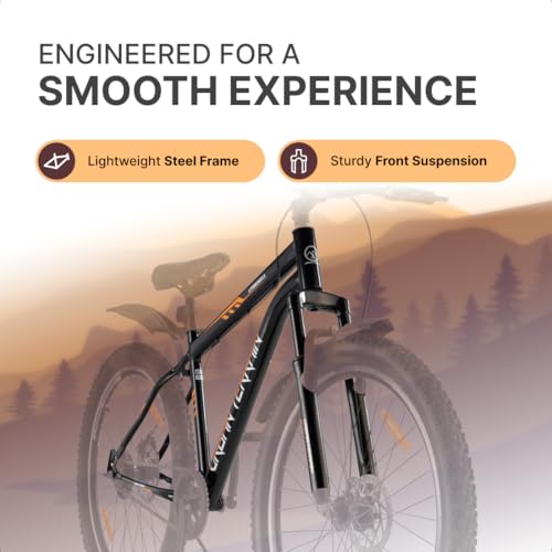 Image of Urban Terrain Bolt Cycle 27.5 inch Single Speed with Front Suspension & Dual Disc Brake Bicycle for Men /Boys Mountain Bike UT5001S27.5 | Ideal for 15+ Years, Unisex, Frame Size : 17.5 inch, Black