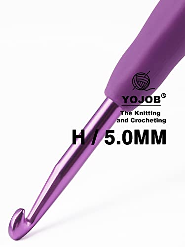 Image of YOJOB 2Pack Size H / 5mm, I / 5.5mm Crochet Hooks, Super Smooth & Ergonomic for Beginner and Advanced (5.0mm,5.5mm)
