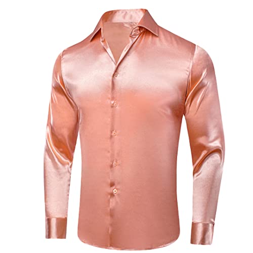 Chemise habillée fuchsia en soie pour homme coupe classique manches longues modèle CY-1501 3XL