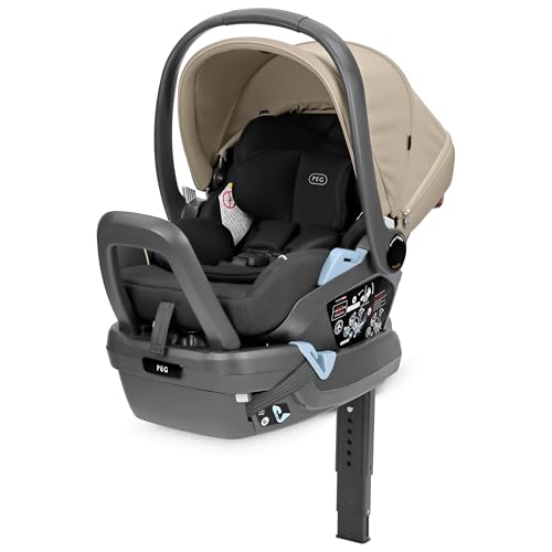 Image of PEG Primo Viaggio Lounge - Rear Facing Infant Car Seat - Vanilla Blend | Reclining Rear Facing Infant Car Seat, Includes Base with Load Leg & Anti-Rebound Bar, for Babies 4 to 30 lbs, Made in Italy