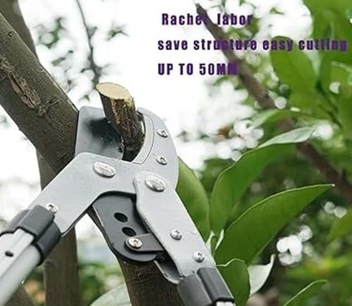 Ratchet Tree Pruner Garden Tree Cutter/Lopper Telescopic Expandable Tree Brach Long Reach Steel Balde Saw with Handle, Garden Patio Yard Forestry Trees Pruning Cutter - Image 6