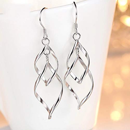 Boucles d'oreilles feuille longue filet rétro pour peau sensible