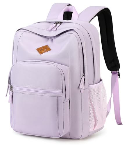 abshoo Girls Solid Color Backpack For College Women Water Resistant School Bag (Lavender Purple)