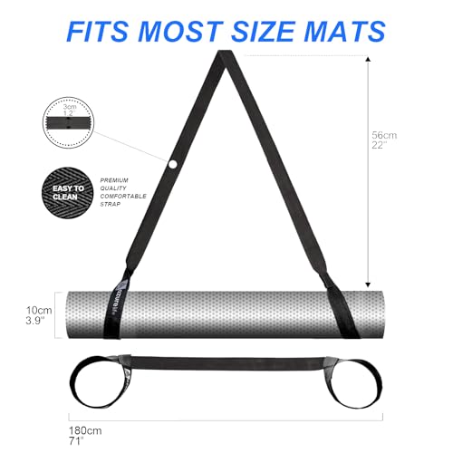 A AZURELIFE Premium Yoga Mat Sling, Adjustable Yoga Mat Straps for Carrying, Easy-Cinch Yoga Mat Holder Strap