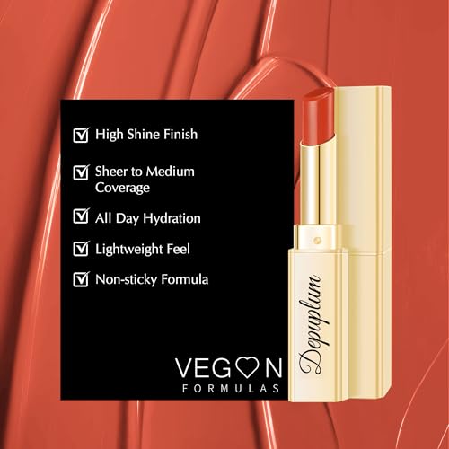 Image of Coral Red Lipstick for Women Moisture Lip Gloss Sheer Tinted Lip Balm | Nourish Hydrating Glossy Creamy Lipstick Glow Reviver Lip Stick for Dry Lips,DM99 CoralNude