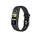 ZYW Fitness Tracker Smart Watch Bluetooth Smart Watch Mit Herzfrequenzmesser IP68 Wasserdichte Sport Tracker UHR Brazalete Armband Fitnessuhr Für Mobiltelefon Smartphone,Negro