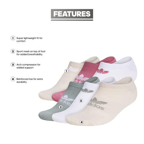 adidas Originals Women's Trefoil Superlite No Show Socks (6-Pair)2