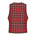 Red Black Buffalo Scottish Tartan Plaid Checkered Funny Men's Formal Suit Vest Casual Business Dress Waistcoat Printed Vest Slim Fit XL