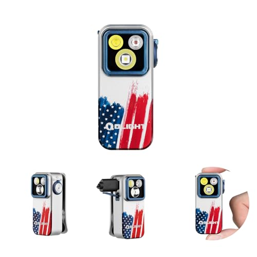 Image of OLIGHT Oclip Pro EDC Flashlight Clip-on Light, Rechargeable 500 Lumens with Three Lighting Solutions Type-C Charging, Magnetic Flash Lights for Outdoor or Indoor Use(Stars & Stripes Edition)