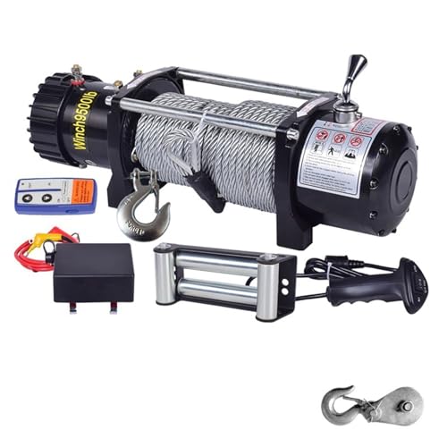 Image of Portable Small Electric Hoist, Electric Vehicle-Mounted Crane Winch, Off-Road Vehicle Self-Rescue Winch (9500 Lbs Dual Switch)