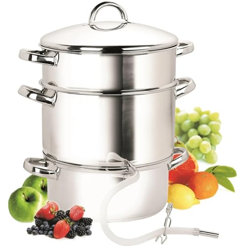 Generisch Steamer Pot 11 Quart Stainless Steel Multi Pose Steam Pot with Strainer Lid and Hose for Jelly