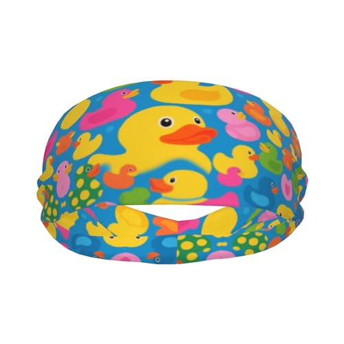 Boys Girls Cute Colorful Rubber Duck Art Sports Sweatband Multi Style Beauty Skinny Hair Band Headdress for Yoga Travel Spa2