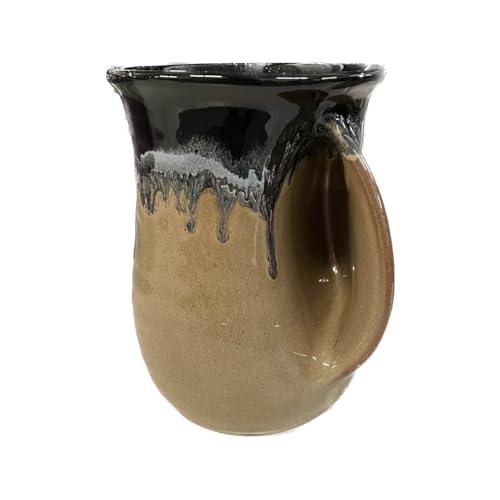 Clay in Motion Handwarmer Mug - Right Hand (Black and Brown)