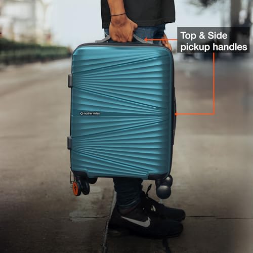 Image of Nasher Miles Mumbai Hard-Sided Polypropylene 8 Wheels Double Spinner Cabin Luggage Dark Green 20 inch |55cm Trolley Bag,Small