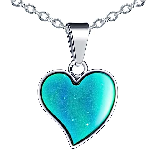 MicVivien Collier Coeur Couleur, Pendentif Coeur Changement de Couleur Selon la Température,...