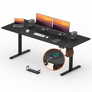 Adjustable Stand Up Desk, Large 79×31 Inches Standing Desk with Cable Management, Height Adjustable Home Office Computer Desk with Memory Preset&Charging USB Port&Sedentary Reminder