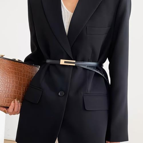 Women's Leather Belts for Jeans Dresses Fashion Gold Buckle Ladies Belt