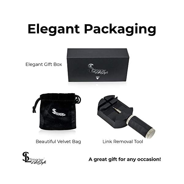 Smarter LifeStyle Elegant Surgical Grade Steel Men's Wide Link Stylish Bracelets for Men, Adjustable - 4 Colors to Choose from – Mens Jewelry, Mens Bracelets Metal (Black Men's Bracelet) - Image 6