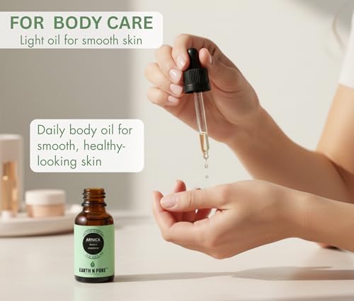 Image of Earth N Pure Arnica Montana Oil Cold Pressed, Natural and Therapeutic Grade with Glass Dropper -100 ml