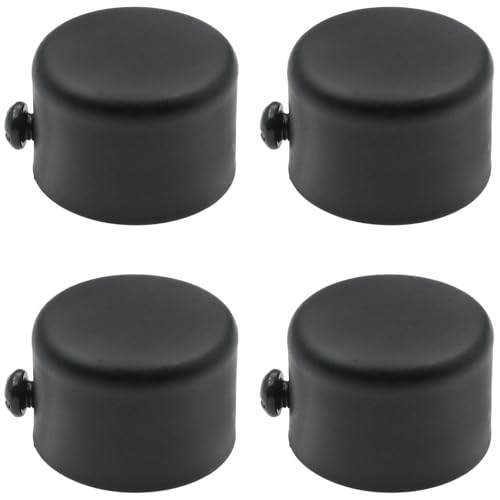 safycaby Curtain Rod Ends Window Curtains Rod End Cap Metal Sealing Finial Caps for 1.1 inch (28 mm) Diameter Curtain Roman Head Black 4 PCS