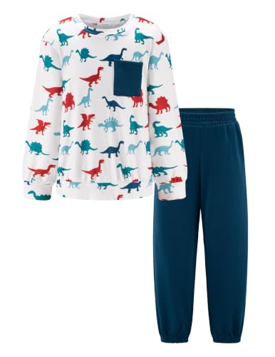 Image of Arshiner Boys Fleece Colorblock Sweatshirt & Pants Outfit Set Fall Winter Clothes Toddler to Big Kid Sizes (2~16 Years)