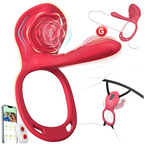 Couples Rose App Remote Control Wearable Vibrator Women Adult Sex Toys Games for Men Hands Free Panty Clitoris G Spot Vibrator Vibrating Cock Ring Penis Sleeve ZOOPLOU BDSM Bondage Female Sex Toy