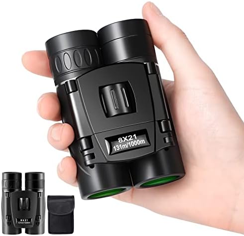 8x21 Mini Lightweight Binoculars, Compact Pocket Binocularsfor Adults Kids, Small Protable Binoculars for Bird Watching Travel Opera Theater Sports Scenery