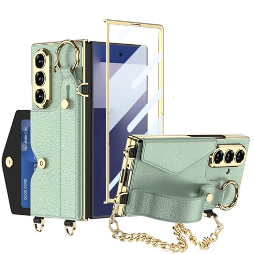 MEIXILU forSamsung Galaxy Z Fold 7�p���U�[�P�[�X�A���b�L���H�E�H���b�g�J�o�[�i�J�[�h�X���b�g�E���X�g�X�g���b�v�E�X�^���h�@�\�t���j�I�[���C�������V�F��,�O���[��,Fold 7