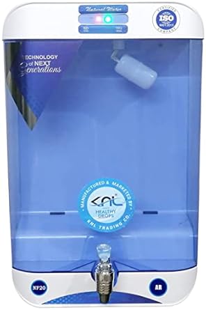 KNL NF20 AR water filter (blue), Nanofiltration/NF + pH regulator, 13 ltrs tank, retains healthy minerals without TDS controller, better than RO water purifier (For TDS up to 200 ppm)