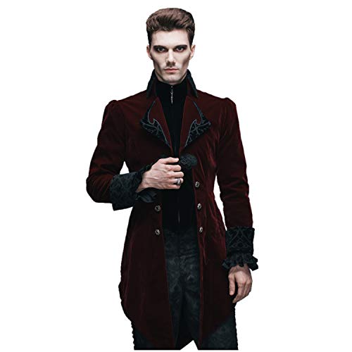 Men Victorian Gothic Vintage 3-Piece Suit Tailcoat Shirts Pants Set2