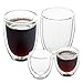ANSIO® Tasses Café Thermo à Double Paroi de 2 x 350ml, 2 x 80ml Verre Double Paroi-Tasses en Verre Borosilicate Durables, Lot de 4 - Idéal pour les Boissons Chaudes et Froides