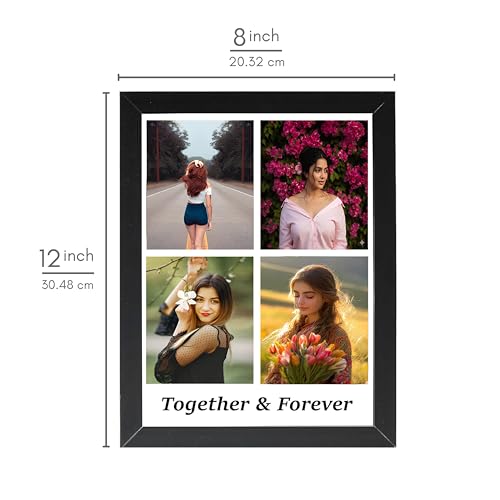 Image of Personalized Photo Frame 8x12 Inch | Custom Collage Photo Frame Gift for Birthday, Anniversary, Couple, Friends | Acrylic Sheet with MDF Back | Wall Decor Memory Frame (D-4)