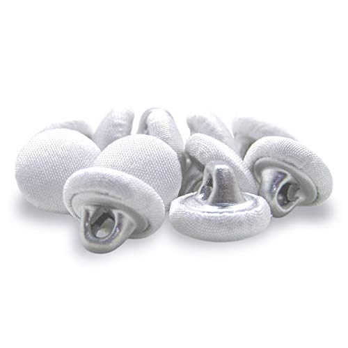 Boutons de mariée en organza 12mm blanc avec attache tige métal pour couture mariage
