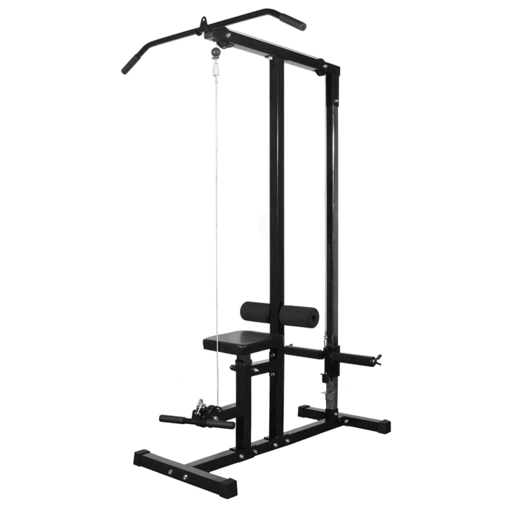 Estación de fitness con discos de peso de 40 kg, torre de fuerza para entrenamiento de fuerza y desarrollo muscular, torre de tracción con cable, curler de piernas, barra de seguridad