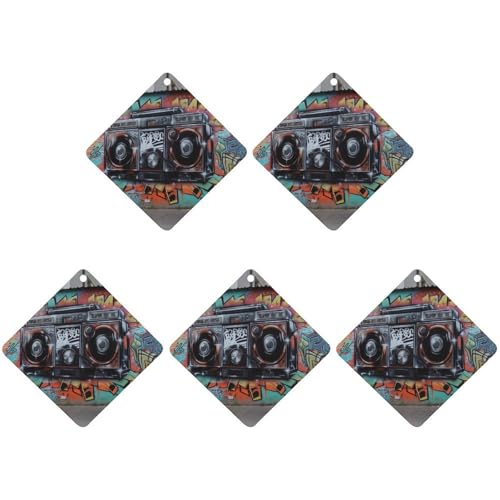 Car Air Fresheners 5 Pcs Hanging Air Freshener for Car Graffiti Hip Hop Aromatherapy Tablets Hanging Air Freshener Hanging Scented Cards for Car Rearview Mirror