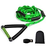 ASVAEVAS Wakesurf Rope 25ft Floating Wake Surf Ropes and Handle, 4 Sections Adjustable Surf Tow Rope for Wakesurfing and Watersports