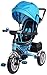 Produktbild Miweba Kinderdreirad Schieber 7 in 1 Kinderwagen KSF10 - Kinder Buggy - 3-Punkt Sicherheitsgurt - Lenksystem über Schiebestange - Ab 1 Jahr - Luftreifen - Tasche - Dreirad mit Sonnendach (Blau)