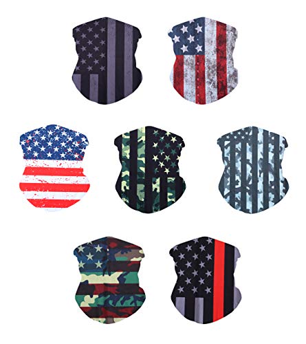 sailimue 7PCS Face Bandana for Men Women Sport Headband Seamless Rave Bandana Neck