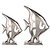 Produktbild Casablanca Skulptur Figur Fisch - Aluminium vernickelt silberfarben - Antikfinish auf Basis Höhe 47 cm