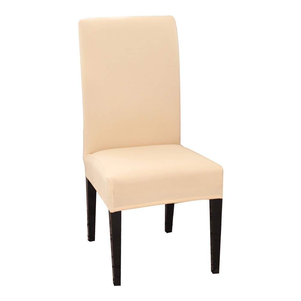 Housse de chaise extensible crème lot de 4 pièces en Spandex pour salle à manger