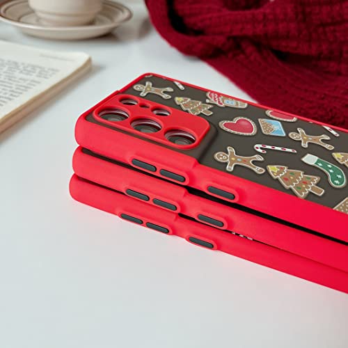 Ztofera Christmas Case For Sumsung Galaxy S21 Ultra 5G,Cute Merry Christmas Pattern Phone Case Gifts Translucent Silicone Hard Pc +Tpu Bumper Shockproof Protective Cover-Gingerbread Man #TOP1