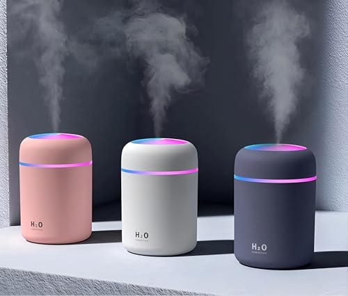 Skyhill 300ml Essential Oil Diffuser & Humidifier, Ultrasonic Quiet Cool Mist with LED Lights, Aromatherapy Diffuser for Home, Bedroom, Office, Car, Spa, Yoga, Air Freshener